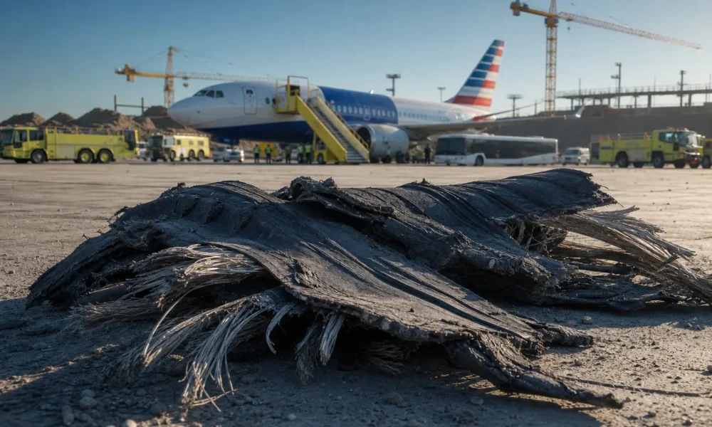 Chicago O'Hare tire blowouts American United landing failures