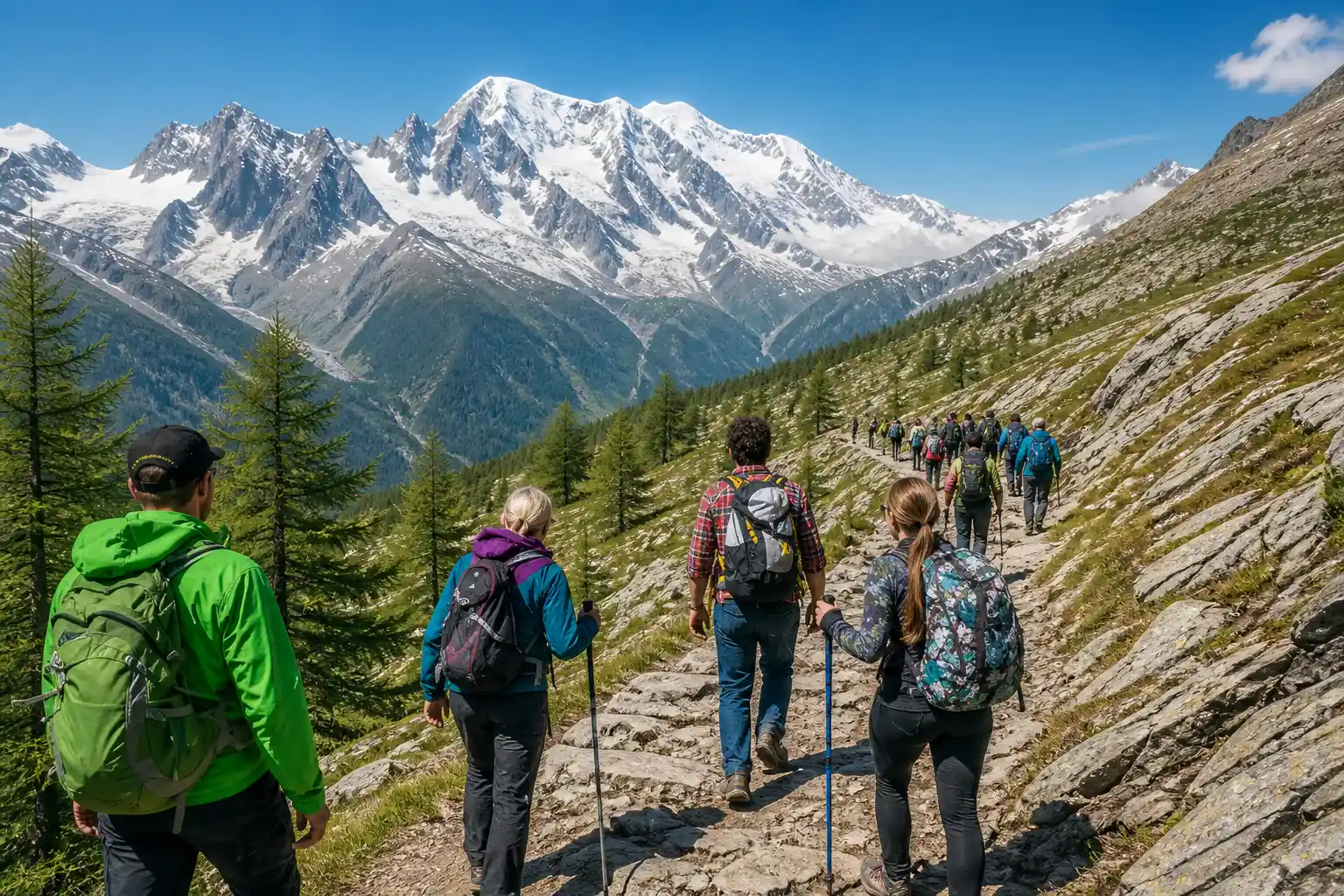Mont Blanc hiking trails packed for summer coolcation