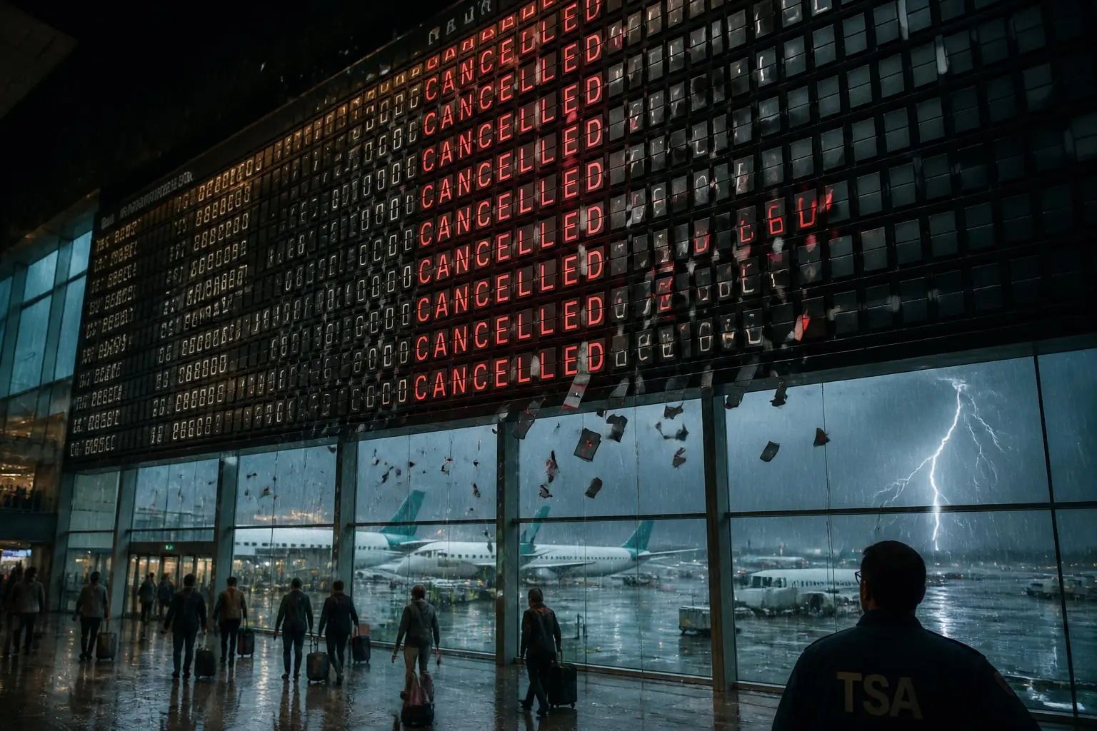 US flight cancellations after summer thunderstorms and seat cuts