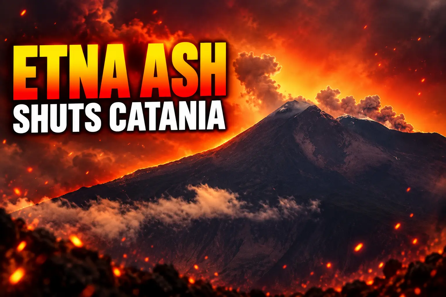 Mount Etna ash Catania airport flight shutdown
