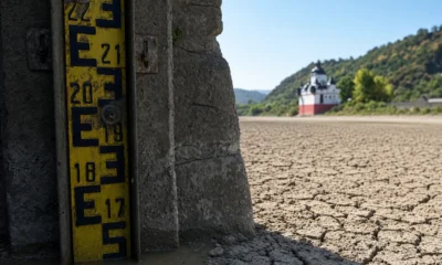 Rhine Kaub record low Pfalzgrafenstein sandbar August