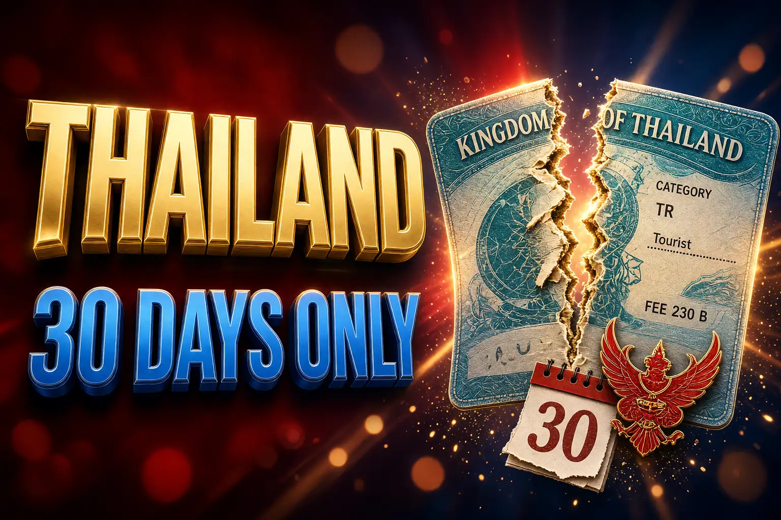 Thailand visa-free stay cut to 30 days September