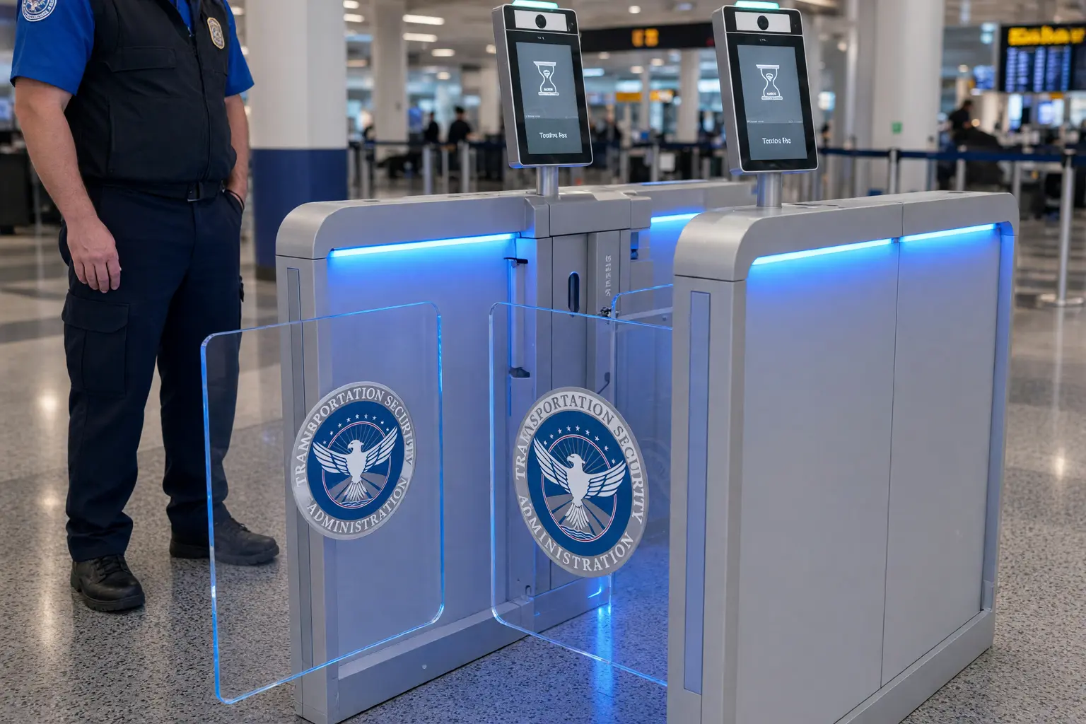 TSA e-gates United Terminal C Newark Touchless ID