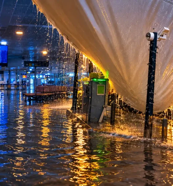Ibiza airport flooded Storm Adam flight cancellations