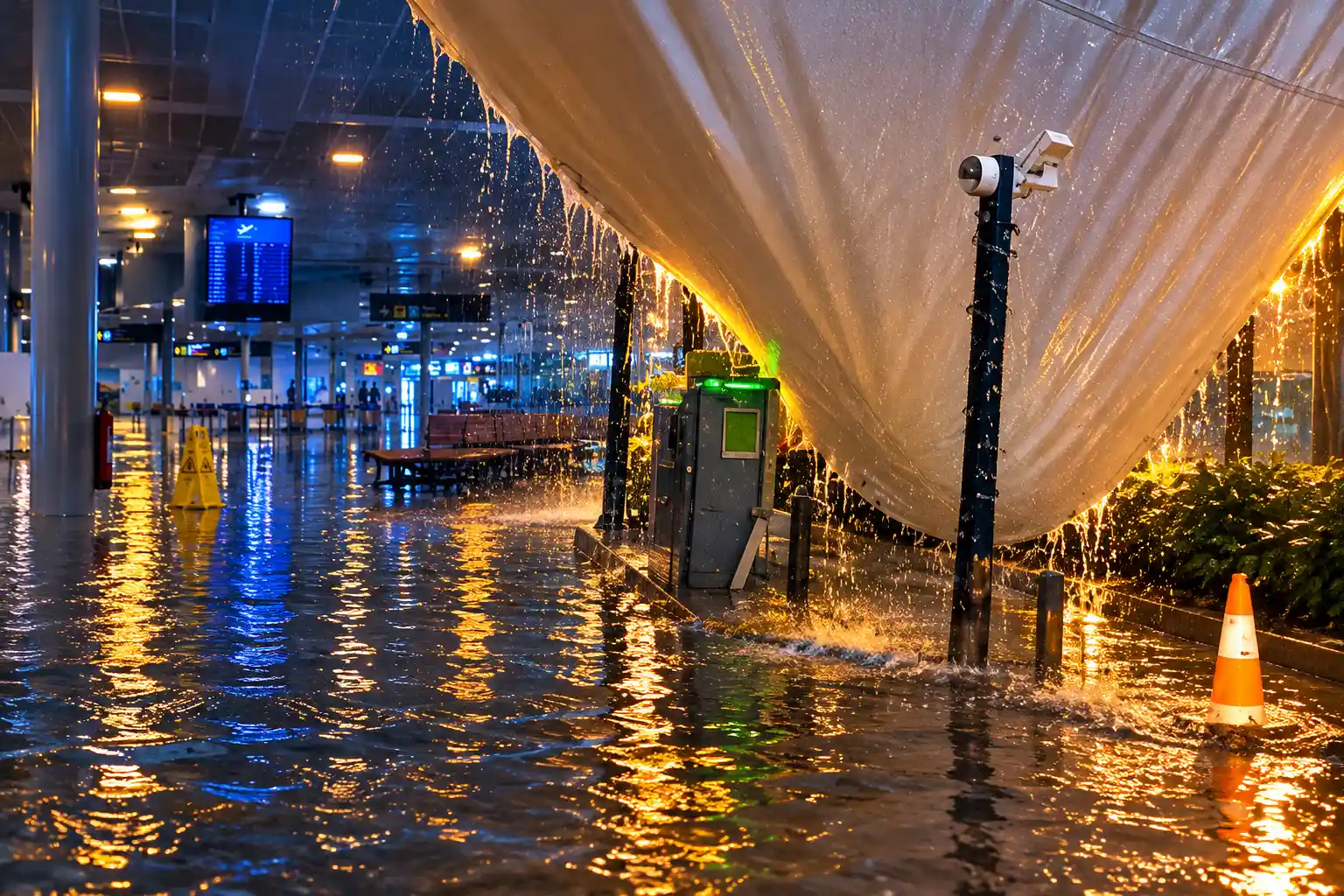 Ibiza airport flooded Storm Adam flight cancellations