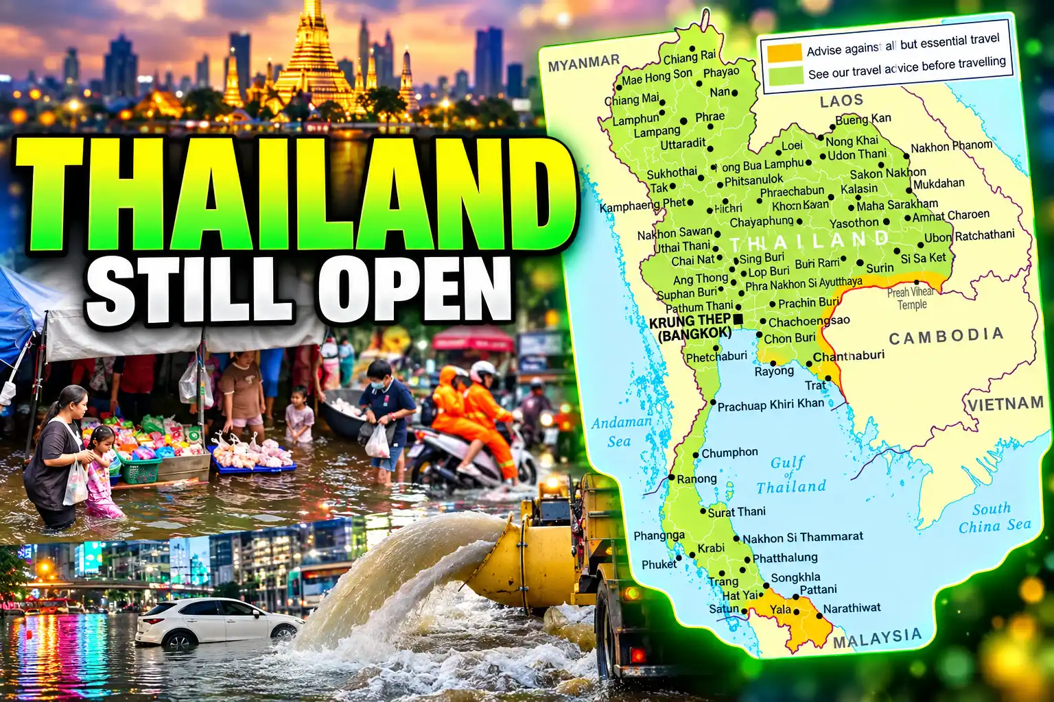 UK flood warning Thailand still open to travellers
